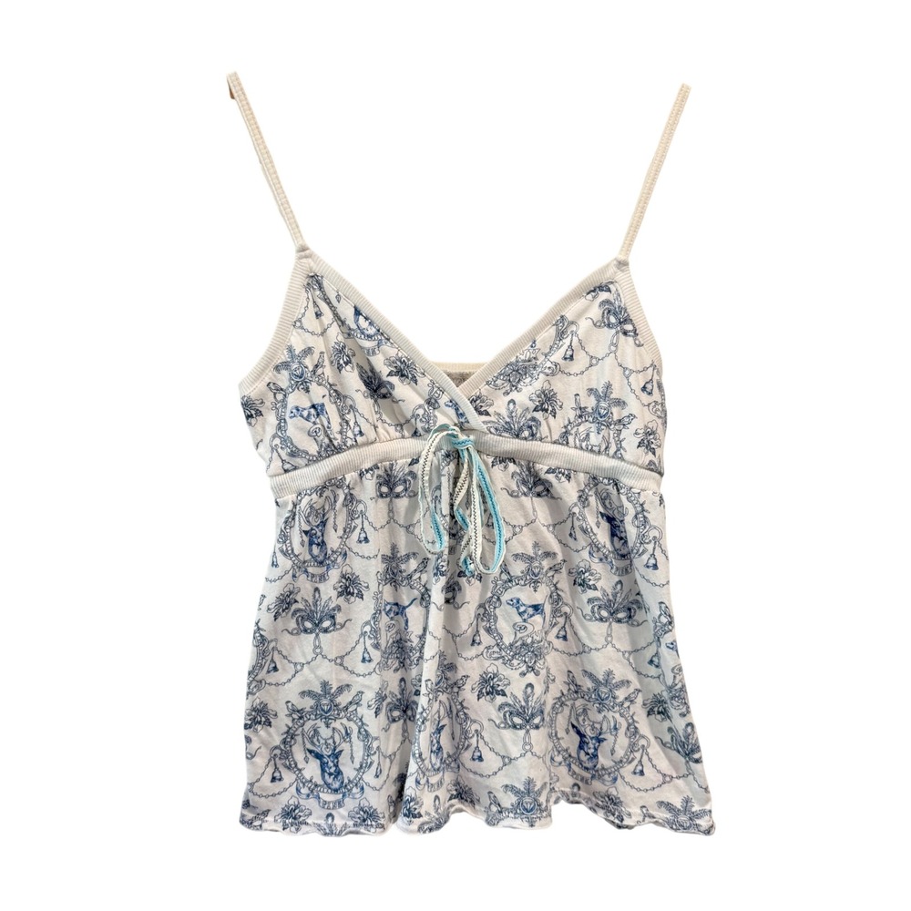Y2K Victoria's Secret PINK Blue Babydoll Tank Top Small